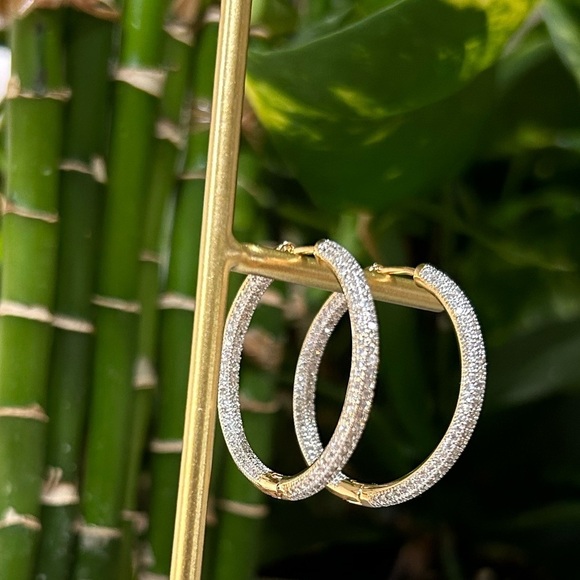 New Sterling and 18k Gold Large Hoop - Picture 5 of 8